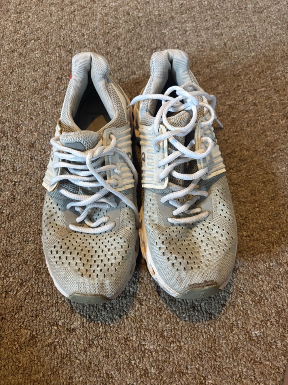 On Cloud Women's Athletic Shoes in Light Beige/White - Picture 3 of 5
